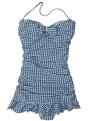 Allen B By Allen Schwartz Black & White Gingham Check Pin-up Swimsuit JCP- Sz 10 • $41.99