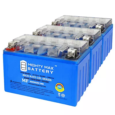 Mighty Max YTX9-BSGEL 12V 8AH GEL Battery Replaces E-Ton Viper150R 10-12 - 3Pack • $94.99