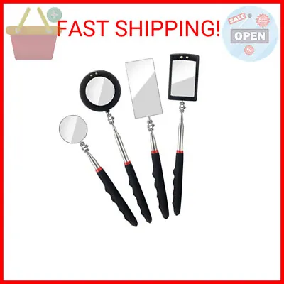 4PCS Telescoping Inspection Mirror LED Lighted Inspection Mirror For Mechanic Ch • $20.58