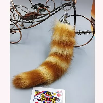 2pcs/5pcs/10pcs-10  Real American Raccoon Fur Tail Keychain Bag Purse Pendant • $6.98