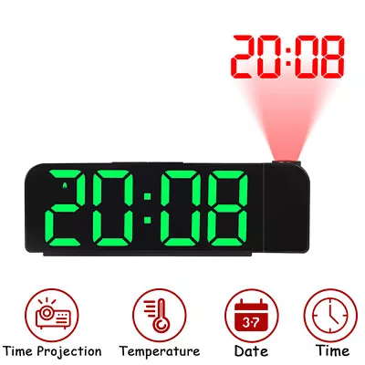 £13.29 • Buy Digital LED Projection Alarm Clock Temperature Snooze Dimmer Ceiling Projector
