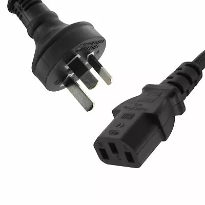 Power Cord Lead Cable 3 Pin Australian Plug To IEC-C13 Socket 250V 10A 1.5M • $8.75