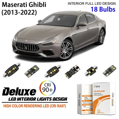 18 Bulbs LED Interior Light Kit For Maserati Ghibli 2013-2022 White Light Bulbs • $27.90