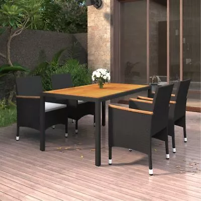 $575.95 • Buy Modern Outdoor Dining Table And Chairs 5 Pcs Poly Rattan Furniture With Cushions