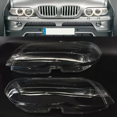 1 Pair Car Headlight Covers For BMW X5 E53 2004 2005 2006 Left+Right Clear S9K5 • $79.91