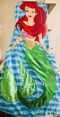 Vintage Disney Ariel Little Mermaid Sleeping Bag ~Satin Sequin & Velvet • $50