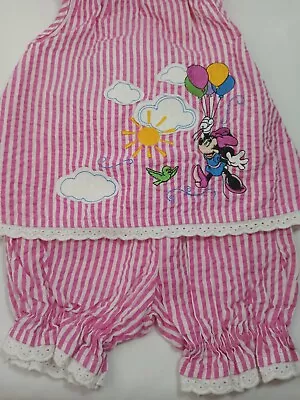 Disney Parks Original Infant 6 Months Baby Girl 2 Piece Minnie Mouse Summer Set • $10.57