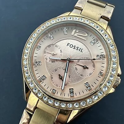 Fossil Rose Gold-Tone Multidial Crystals Stainless Watch ES2811 - New Battery 6  • $0.01
