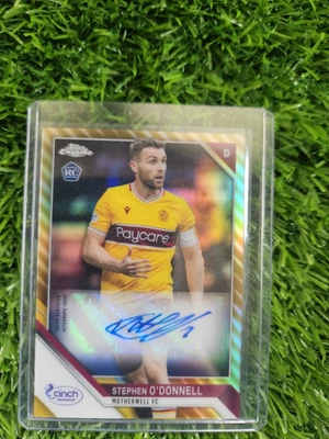£5 • Buy 01/50  Stephen O'Donnell Auto Motherwell Fc Gold Refractor Topps Chrome SPFL 