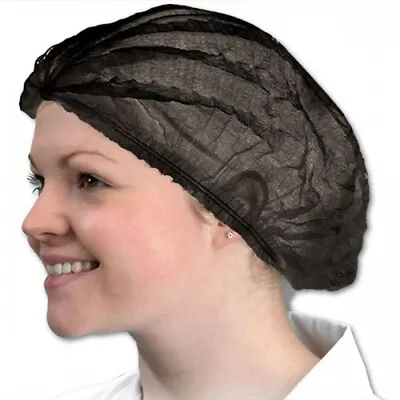 100 Disposable Caps Hair Net Food Catering Kitchen Mob Non Woven Workwear Hat UK • £5.79