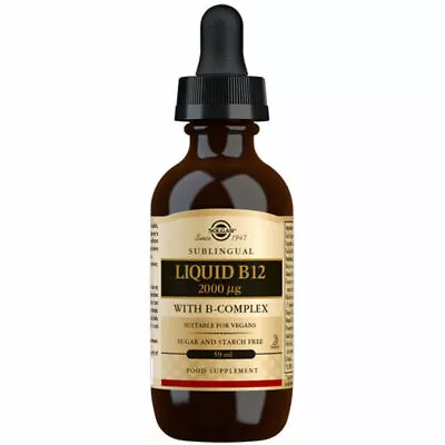 £25 • Buy 2x Solgar Liquid B-12 2000mcg With B-complex - 59ml 09/24