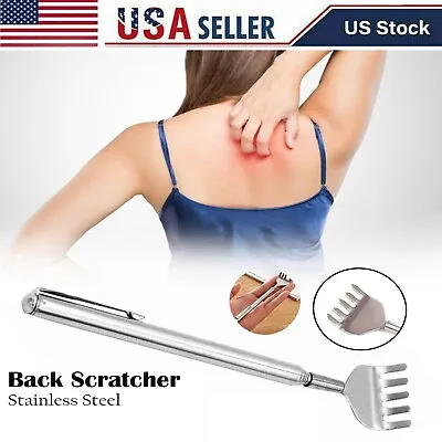 Metal Stainless Steel Back Scratcher Telescopic Extendable Claw Extender QW US • $3.50