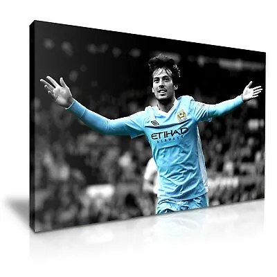 David Silva Footballer Man City Poster Canvas Modern Art ~ 5 Size To Choose • £16.99