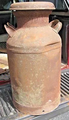 VTG Antique 10 Gallon Milk Can Dairy Farm Cream Barn PRIMITIVE Canister Steel • $34.99