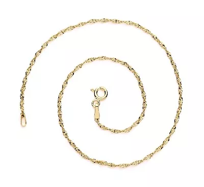 9ct Gold On Silver 10.5  Ankle Bracelet Anklet Chain Price Of Wales / Singapore • £9.95