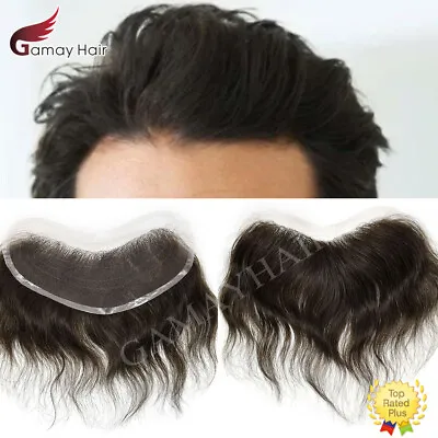 Full French Lace Mens Frontal Hairpiece For Receding Hairline Human Hair Natural • $79