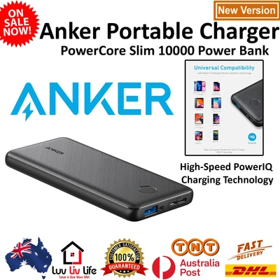 $70.26 • Buy Anker Portable Charger PowerCore Slim 10000 Power Bank 10,000Mah Battery Pack 