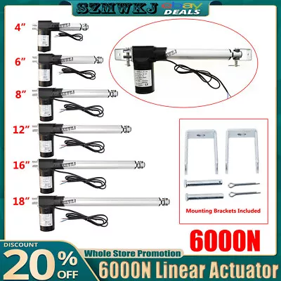 4 -18  Linear Actuator 6000N (1320lbs) Max Lift Heavy Duty 12V Electric DC Motor • $49.99