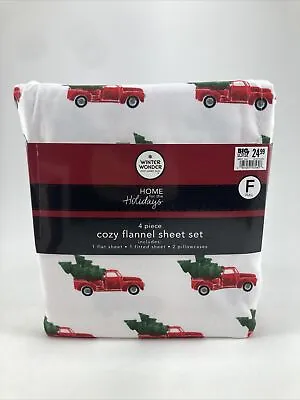 Winter Wonder Lane Cozy Flannel Sheet Set Full 4pc Christmas Truck • $49.95