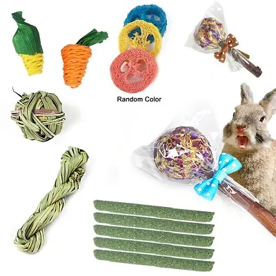 14x Chew Toys Set Small Animal Teeth Grinding Treats Hamster Rabbits Guinea Pig • £3.69