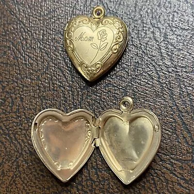 Heart Locket Necklace Pendant For Pictures 14k Gold Filled “Mom“ #48413 • $39.99