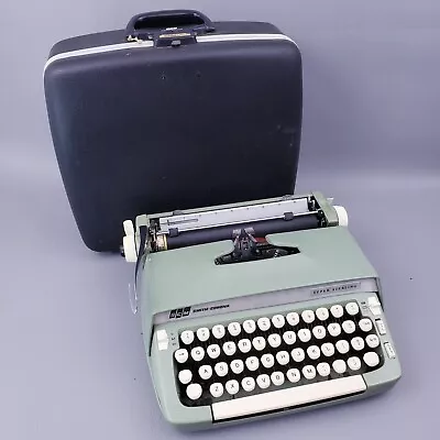 Smith Corona Super Sterling Typewriter W/ Case Working Condition Green • $79.99