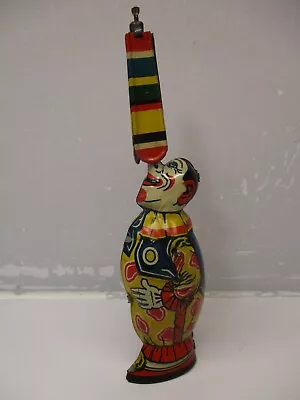 CHEIN TIN LITHO WINDUP #77 CLOWN JUGGLER NICE 1930s TOY WORKS & SPINS PROPELLERS • $135