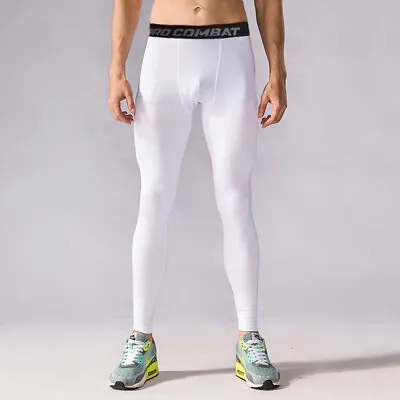 Man's Compression Base Thermal Layer Workout Leggings Gym Sports Training Pants • $13.99
