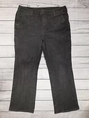 M3J Duluth Trading Company Women's Sz 14 Bootcut Jeans Back Denim Mid Rise 34X30 • $28.78