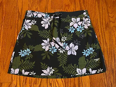 $17 • Buy Speedo Women Pull On Skort Skirt W/ Shorts Medium Multicolor Floral Pockets