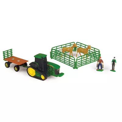 10pc John Deere Tractor/Wagon/Figurines Farm Kids Toy Set Light Brown Horse 3y+ • $20