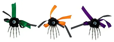 Skeleton Hand Halloween Hair Clip Colored Bow And Artificial Flower Set Of 3 • $6