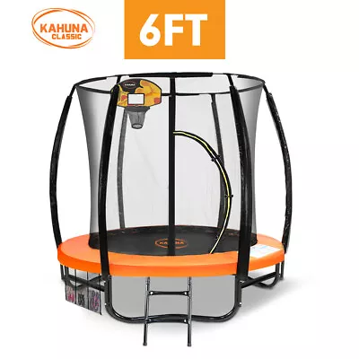 6ft Kahuna Trampoline Safety Net Spring Pad Cover Mat Free Ladder Basketball Set • $499
