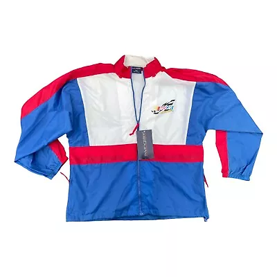 Nascar Racing Windbreaker Zip Jacket Nascar Size M/L 1990s Swingster • $42.49