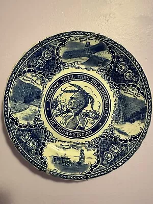 R&M Staffordshire MOHAWK TRAIL THRU THE BERKSHIRES Flow Blue Transferware Plate • $12