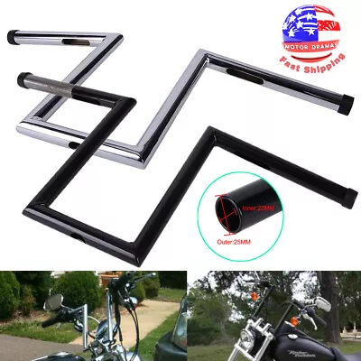 $62.23 • Buy Motorcycle 1 Drag Bar Handlebars Z-Bars For Harley Sportster Dyna Bobber Chopper