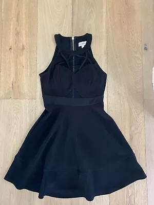 Emerald Sundae Macy's Women's Black Illusion Skater Cocktail Dress Size S • £14.48