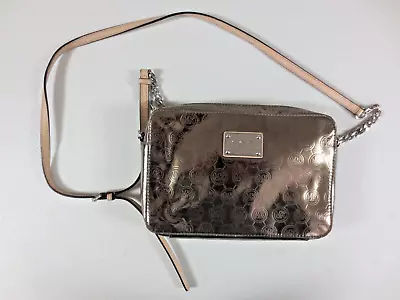 Michael Kors Metallic Gold Mirror Mammogram Jet Set Crossbody Bag • $35