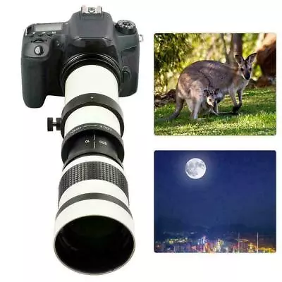 White 420-800mm F/8.3-16 Full Manual Focusing Telescope Zoom Lens For Canon EF • £103.51