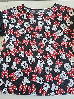 Disney Minnie Mouse Blouse Top Ruffled Short Sleeves Knit Shirt Disney Park • $12.89