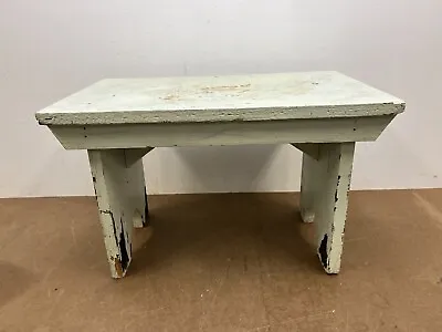 Vintage WOOD FOOT STOOL Country Farm Plant Stand Shabby Decor Wooden Primitive • $24.99