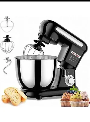 Classic Stand And Hand Mixer  6 Speeds With Bowl Dough Hook Egg Whisk Flat Ec • £40
