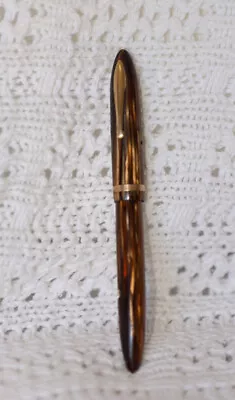 VINTAGE SHEAFFER'S BROWN FEATHER TOUCH Nib N0. 5 14k Gold Nib FOUNTAIN PEN • $60