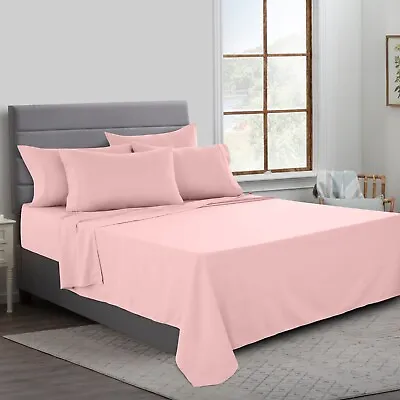 Bed Sheet Set 6 Piece Bedding Comfort Microfiber Deep Pocket 1800 Series Sheets • $25.99