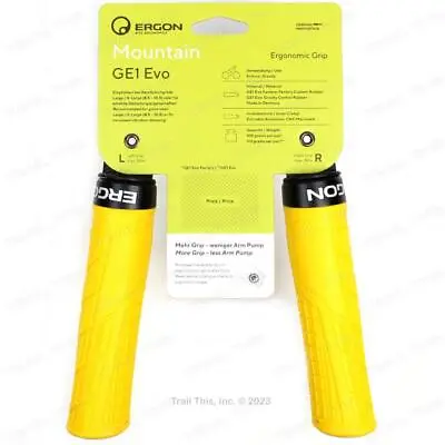 Ergon GE1 Evo Large Lock-On Handlebar Bike Grips MTB Enduro Bike - Yellow Mellow • $18.95