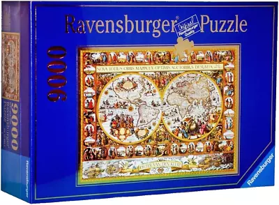 Ravensburger 9000 Puzzle Big World Map 1611 Pieter Van Den Keere Jigsaw # 178025 • $188.89