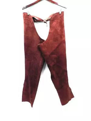 Schooling Chaps XL Burgundy Suede Leather Horse Riding Adjustable Buckles Zip • $34.99