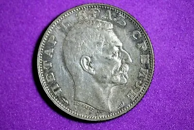 ESTATE FIND 1915 Serbia 2 Dinara Silver Coin #M12415 • $20