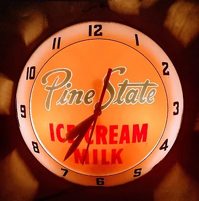 Double Bubble Vintage Clock Store Sign Pine State Ice Cream Milk Excellent 1950s • $699