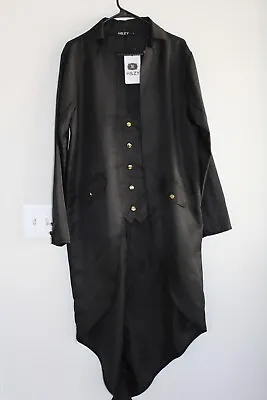 New Black H&ZY Steampunk Tailcoat Jacket Gothic Victorian Frock Coat Large NWT • $19.82